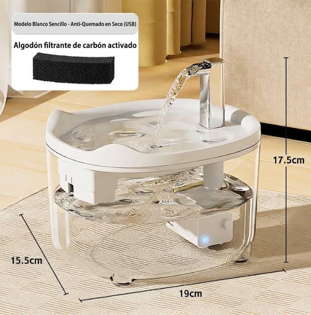 Fuente de Agua Automática para Gatos y Perros con Filtro