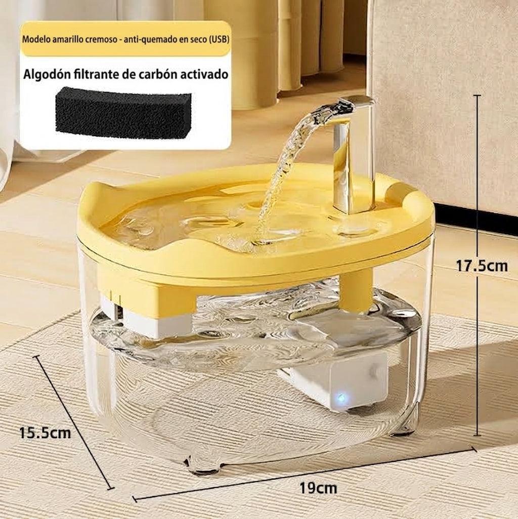 Fuente de Agua Automática para Gatos y Perros con Filtro